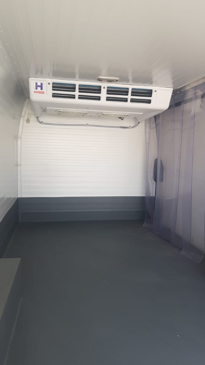 Inside view of chiller van refrigeration system in Dubai